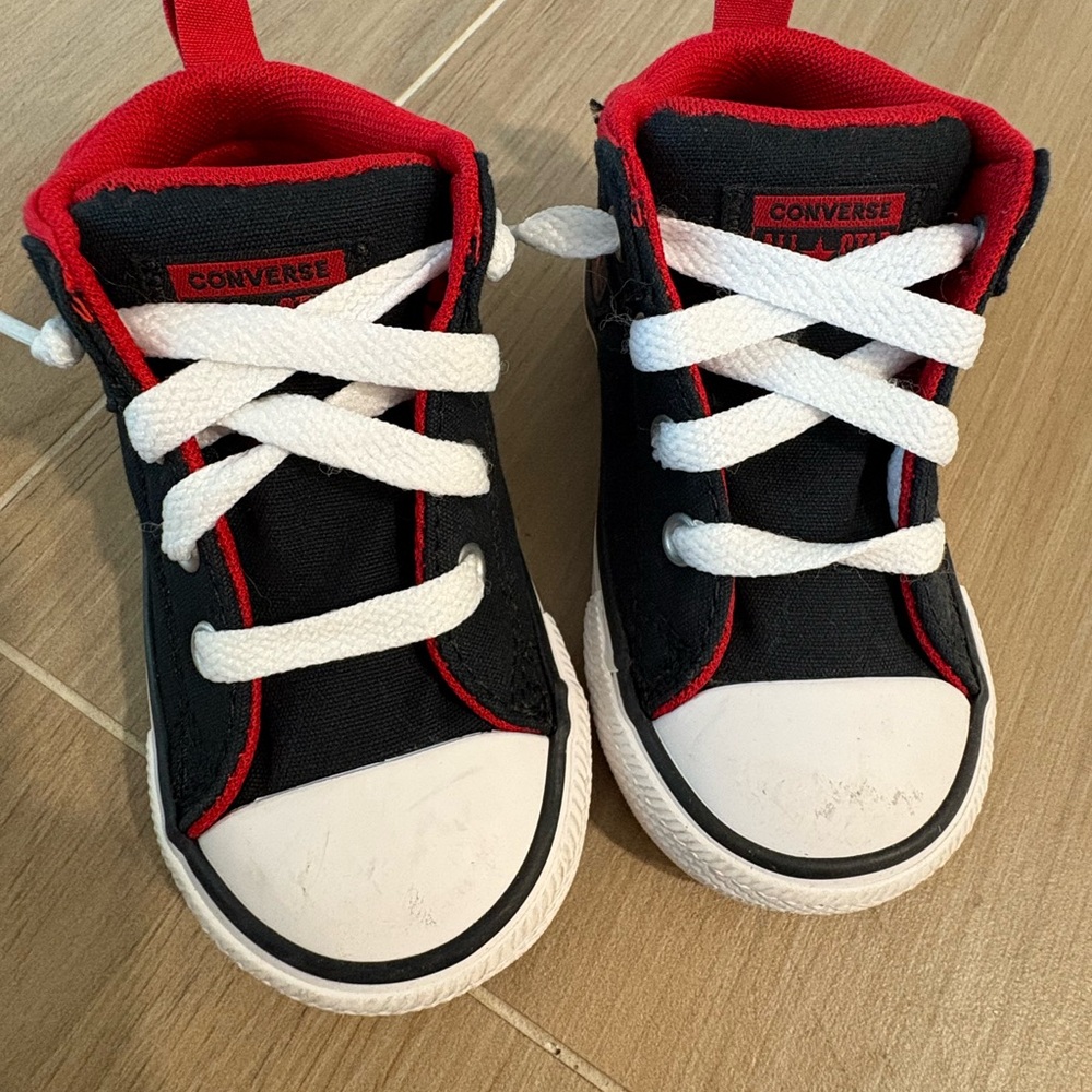 Converse Kids Black and Red Sneakers